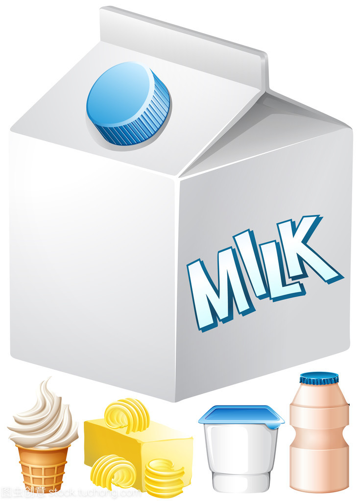 牛奶和黄油乳制品